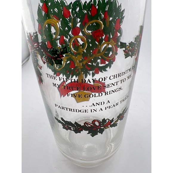 Pepsi 5th Day Christmas Glass Golden RIng Tree‎ Vintage 1980s Nostalgia - Picture 3 of 7